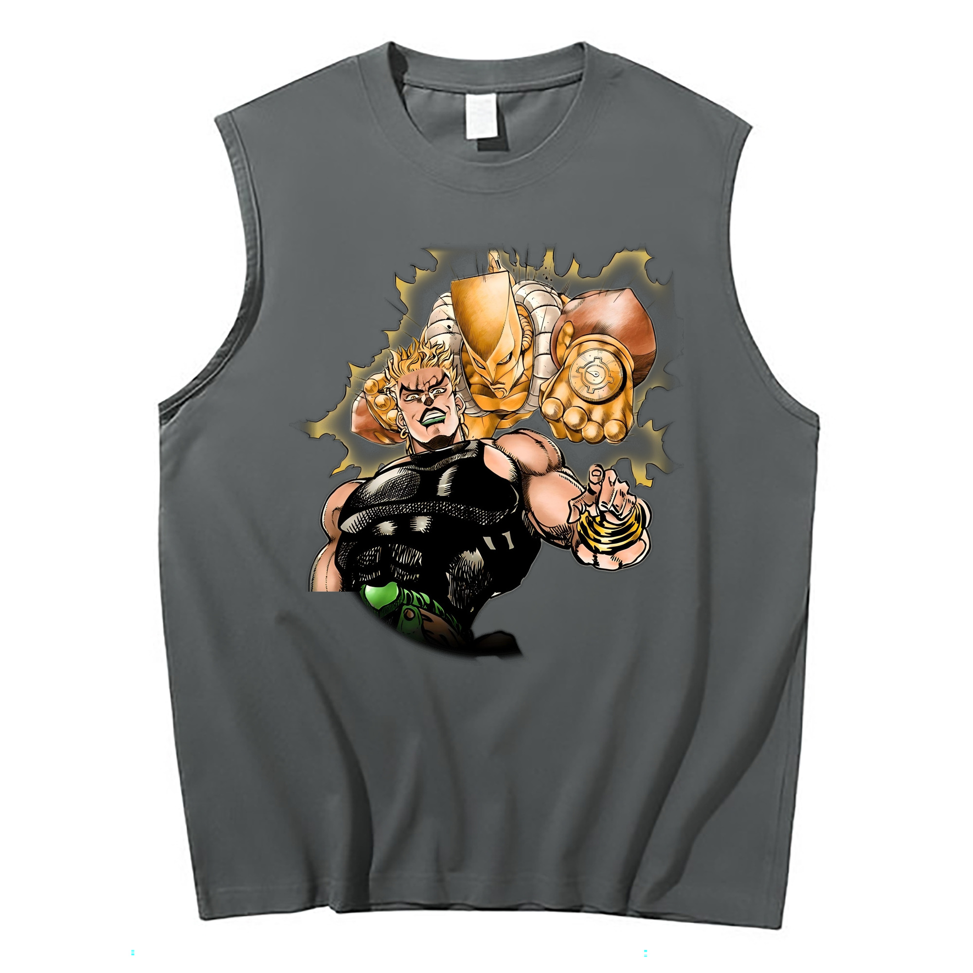 （画像用） ジョジョの奇妙な冒険 ディオ?ブランドー JoJo's Bizarre Adventure Dio Brando コットン100％タンクトップ（フロントプリント）
